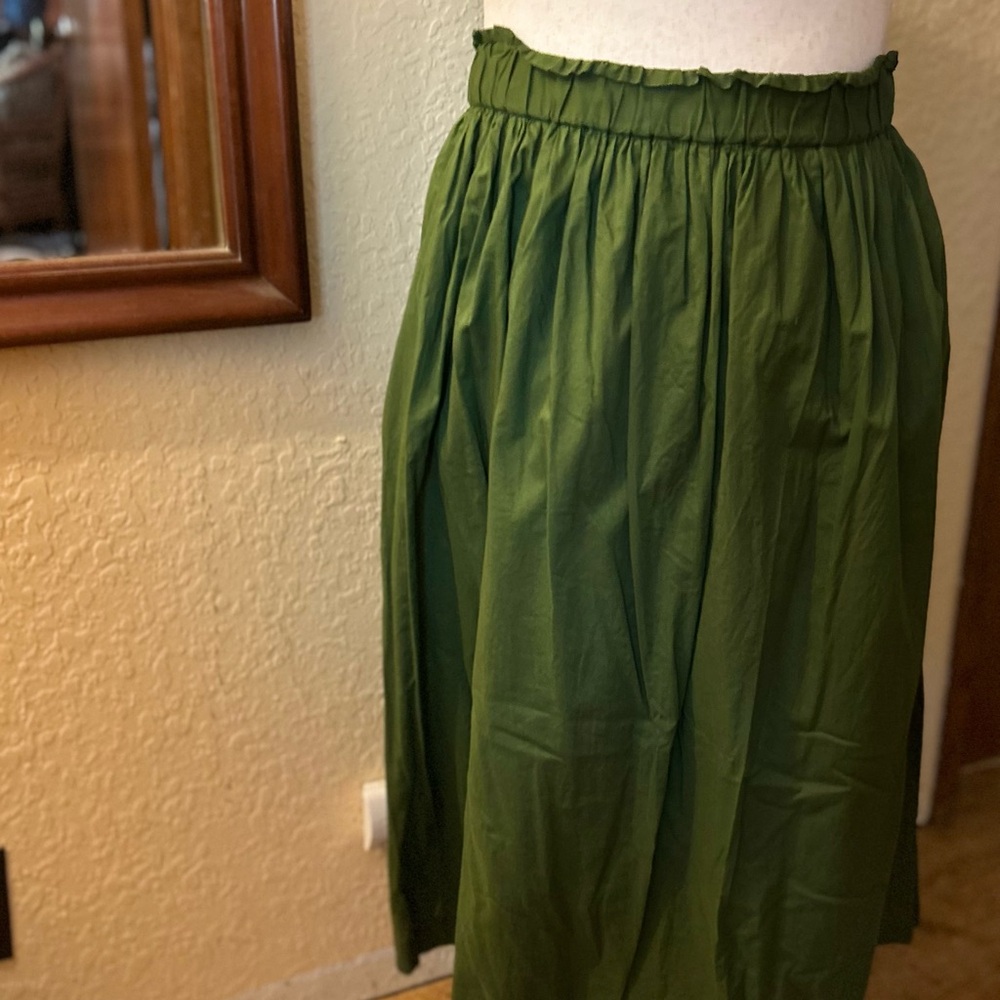 J. Crew A-Line Skirt in Olive Green Plus Size